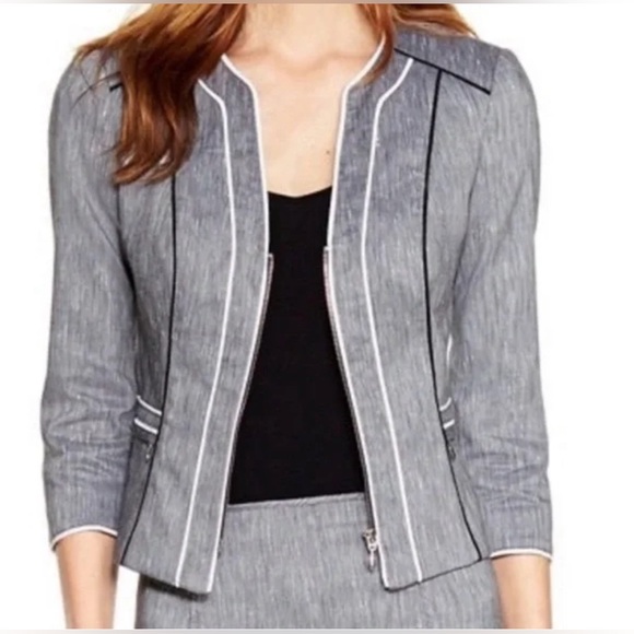 White House Black Market Tailored Linen Blazer - Picture 3 of 5